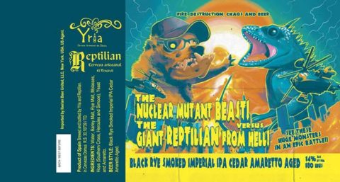 Etiqueta de The Nuclear Mutant Beast vs The Giant Reptilian from Hell