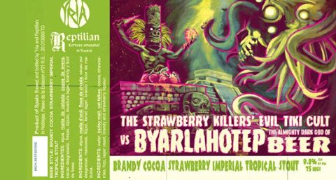Etiqueta de The Strawberry Killers' Evil Tiki Cult vs Byarlahotep